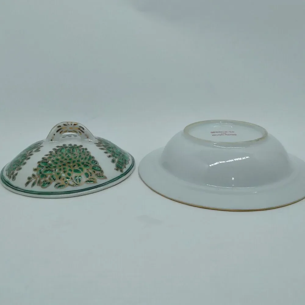 Chinoiserie Fitzhugh Pattern Green And Gold 6 1/4